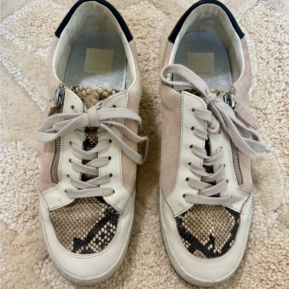 Chic Dolce Vita Beige and Cream Women's Sneakers